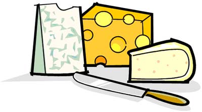 3 cheeses clipart - cheddar, swiss, mozarella cheese