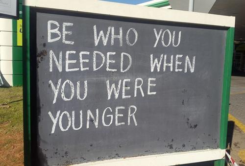 Chalkboard - be who you needed