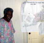 Fannie with a map of her Ward