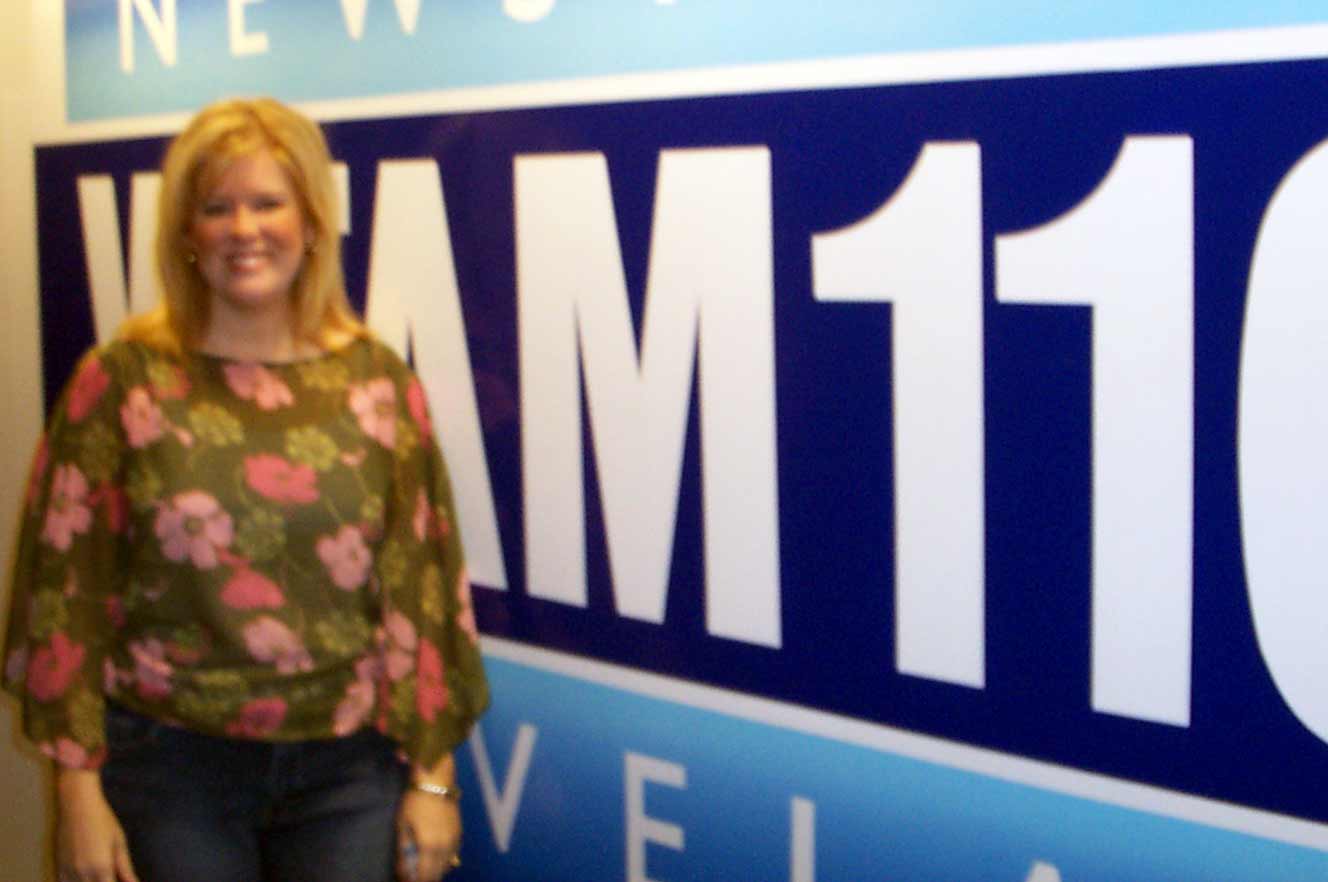 Kim Mihalik at WTAM 100 studios