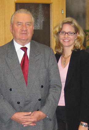 the Slovak Republic�s first president, Michal Kovac with Susie Frazier Mueller